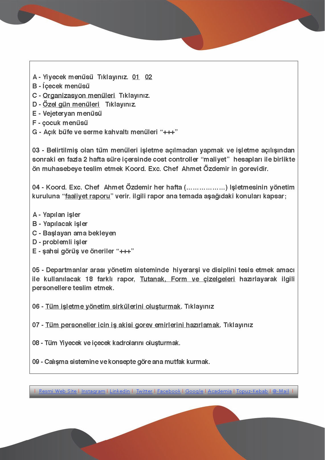 osmanli ve turk mutfagi danismanlik hizmetleri
